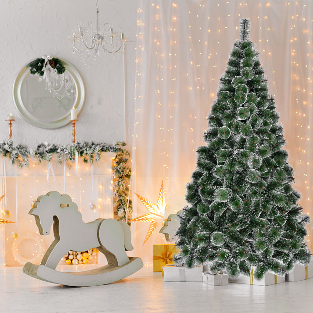 The Source Factory Rolling White Green Pine Needles Christmas Decoration Supplies Simulation Of A Falling Christmas Tree details Picture