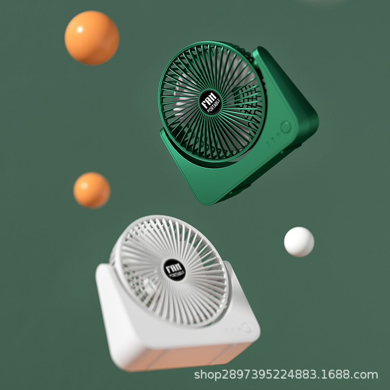 Usb Small Fan Rechargeable Lithium Battery Office Desktop Student Dormitory Three Adjustment Light Sound Large Wind Specification drawing