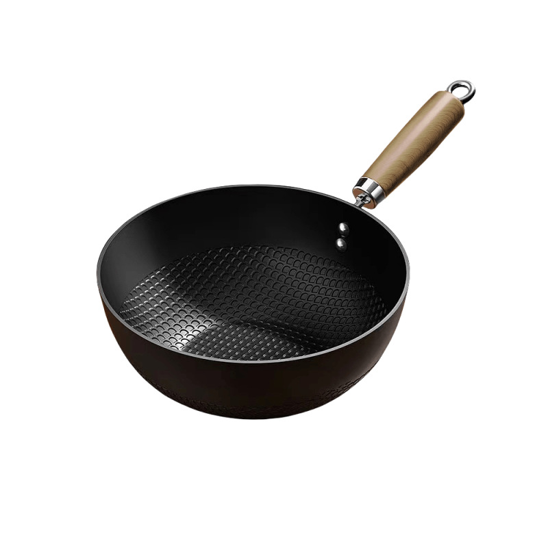 Mini iron wok, household small wok, induction cooker, flat frying wok, not easy to stick to the pan, one-person dining, uncoated small frying pan Item Picture