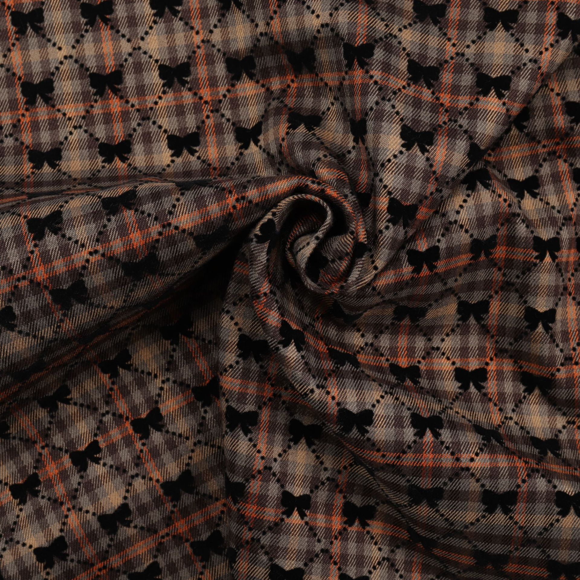 Tr Yarn-Dyed Twill Plaid Lolita Dress Toy Baby Box Packed With Flocking Bow Dotted Fabric details Picture
