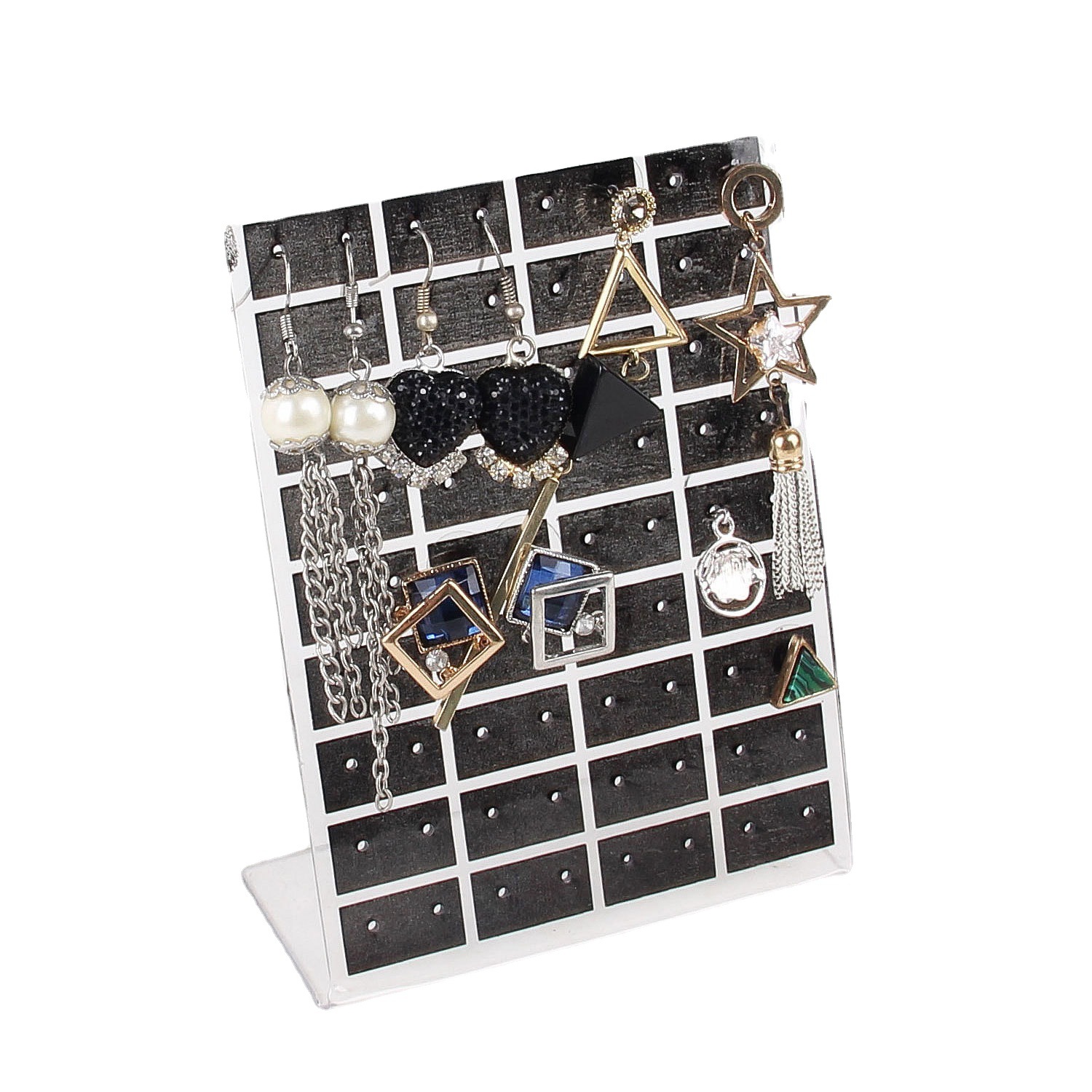 Jewelry display stand, plastic jewelry store display L-shaped props, stud board, earring display stand Item Picture