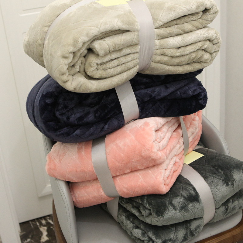 Stock Coral Flannel Blanket Embowel Cut Jacquard And Other Styles Of Foreign Trade Export Bedding Special