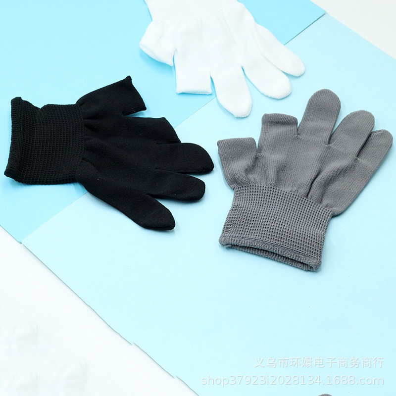 Children 5 To 10 Years Old Primary School Students Labor Handicraft Class Protective Gloves Exposed Two Fingers Thin Nylon Cotton Thread Durable Non-Slip details Picture