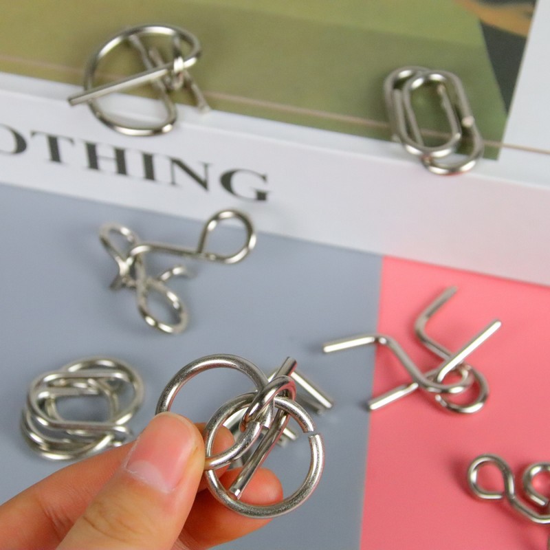 创意解环智力M扣全套学生益智鲁班锁儿童手持解闷孔明锁套装批发详情图4