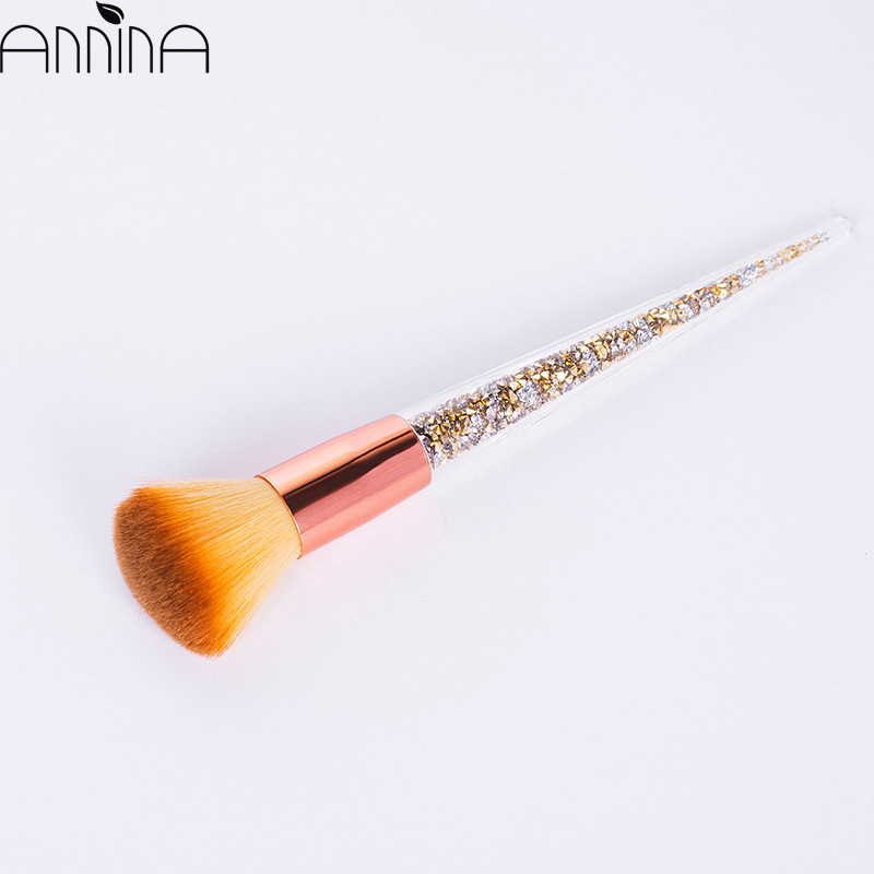 Fine flash acrylic brush handle, single makeup brush, diamond loose powder brush, blush brush, portable and portable beauty tools in stock Application Scenario