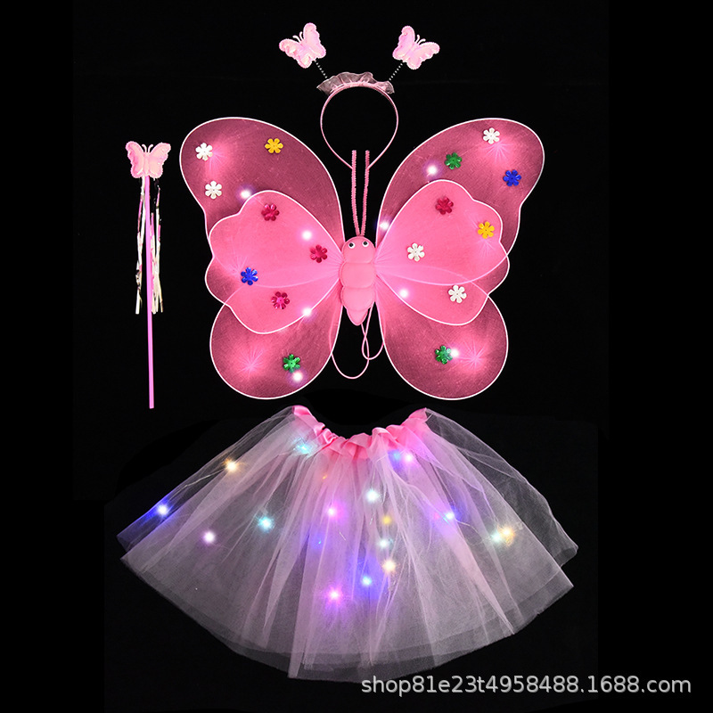 Children's toys: butterfly wings, luminous butterfly wings, sequined butterfly wings, double-layer butterfly wings, luminous wings, street stalls, scenic spots, parks, best-selling toys details Picture