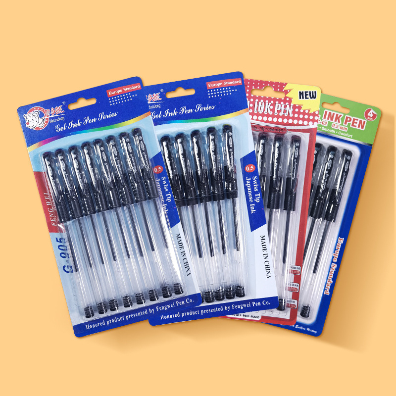 8-pack 0.5mm gel pen, smooth writing pen for student exams, black bullet pen for office use