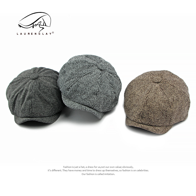 Peaky party hat wool octagon hat for men Spring and winter classic vintage duck hat art casual newsboy hat