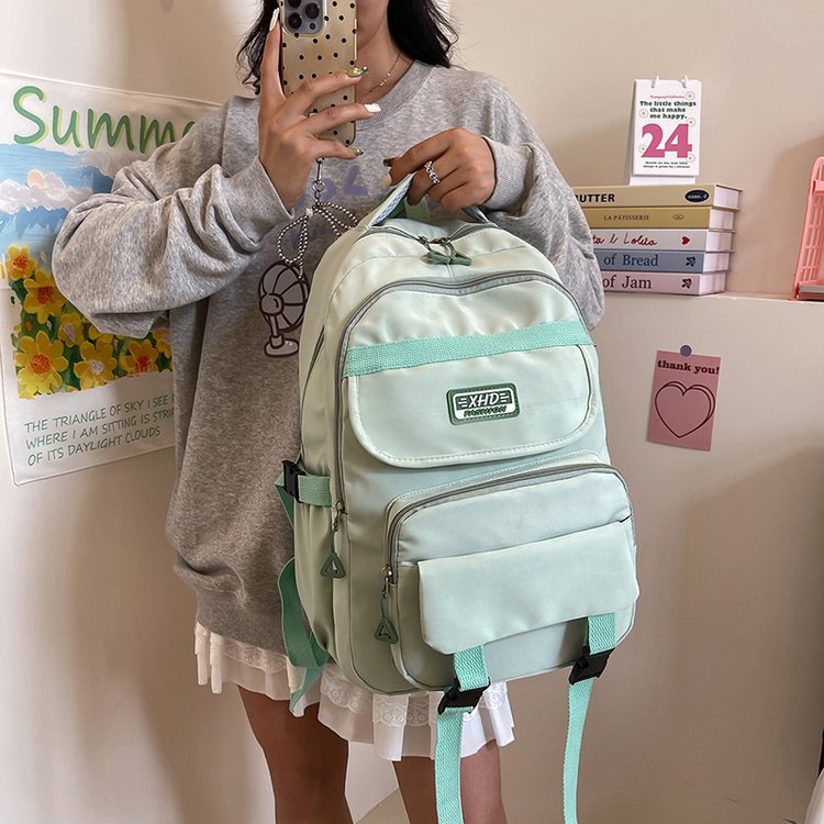 2024 sen serie ins alto nivel de apariencia gran capacidad simple y versátil resistente a la suciedad junior high school mochila de hombro para estudiantes de secundaria