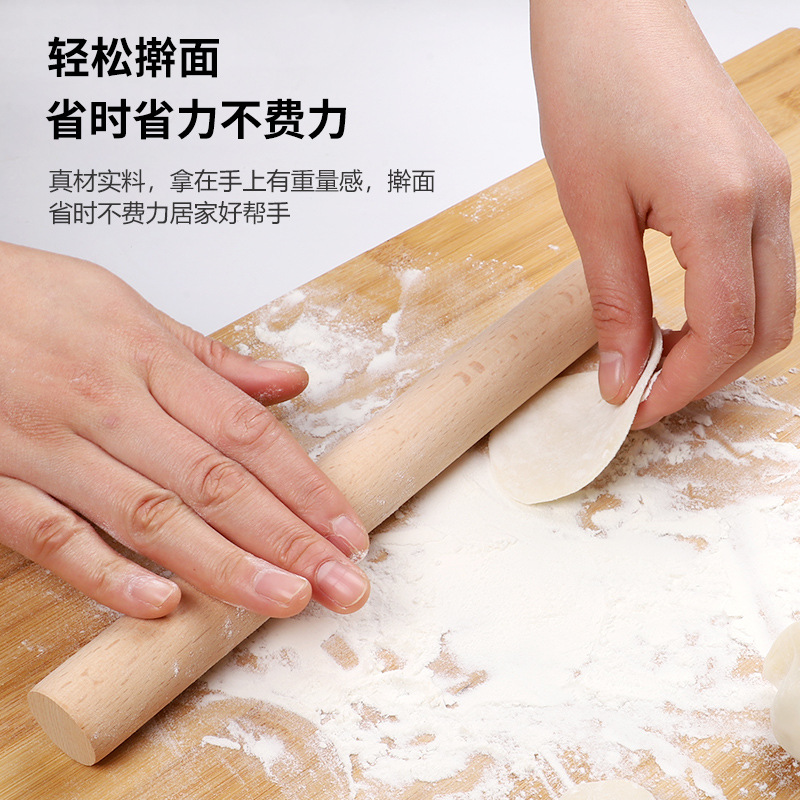 Wholesale household rolling pins, solid wood rolling sticks, commercial food-grade wooden rolling pins, solid roller flour sticks Application Scenario