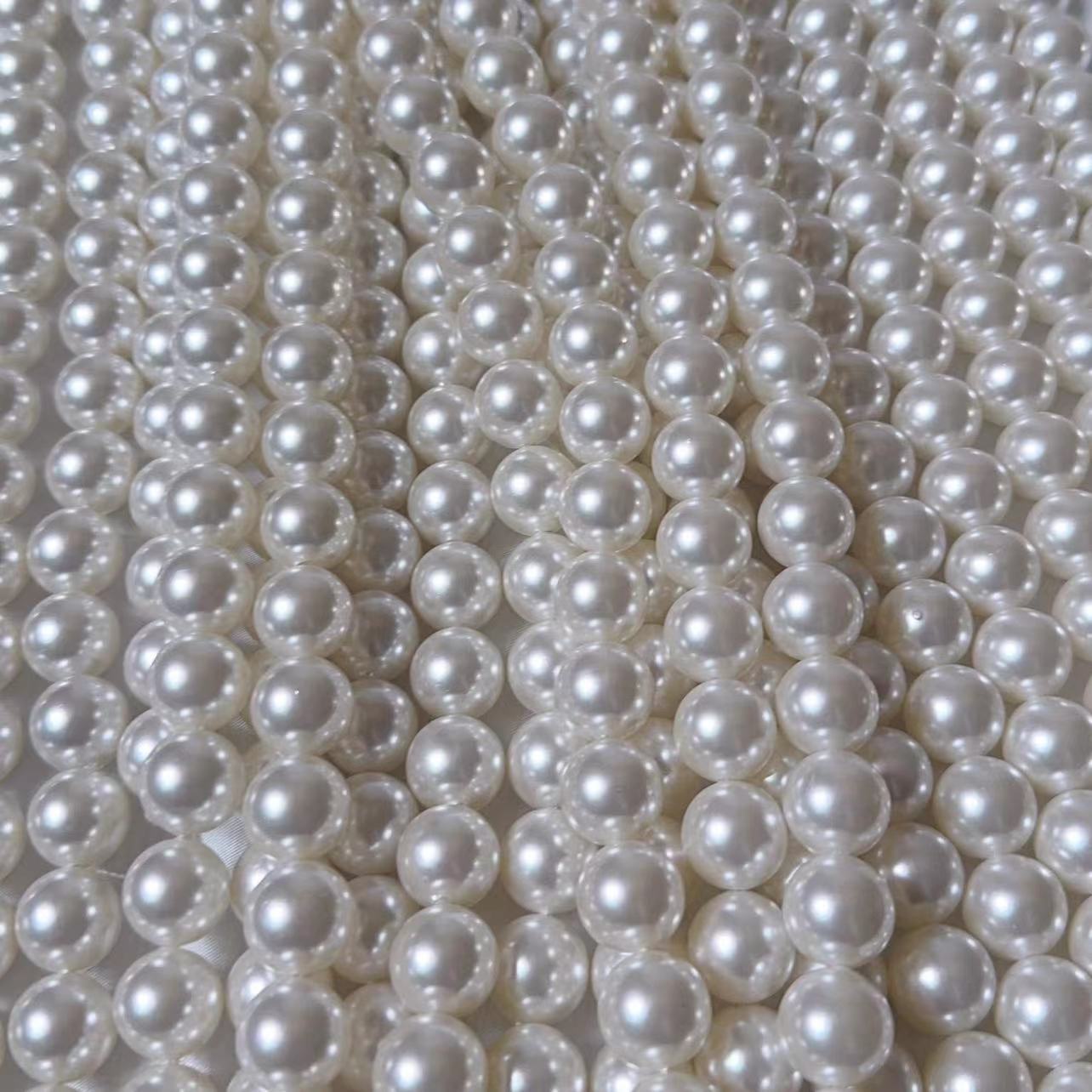 diy Tahitian beaded necklace, bracelet, accessory and jewelry of Imitation Shi Family Pearl 650 loose beads, white round imitation shell beads Specification image