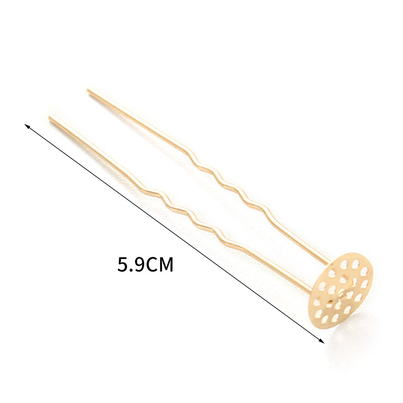 New style double-strand U-shaped hairpins with holes, retro and simple DIY hairpins, hairpins, hairpins, headwear and accessories wholesale Item Picture