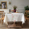 跨境素色加厚餐桌布小清新白色日式刺绣花朵西餐台布聚会日本桌垫图