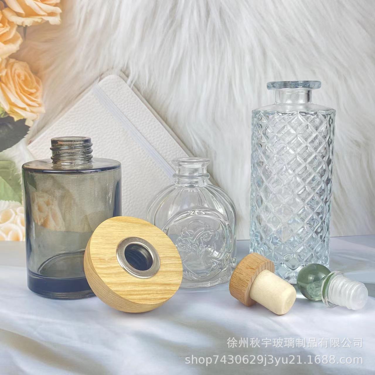 批发香薰瓶摆件玻璃香薰空瓶子香薰玻璃瓶藤条干花挥发扩散香薰瓶详情图2