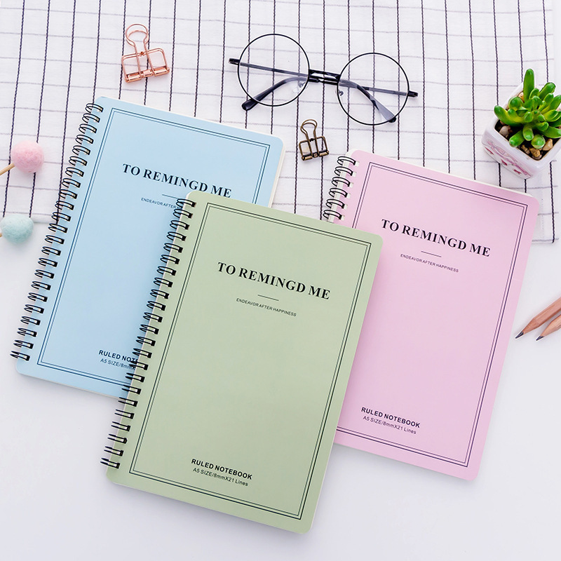 Fresh and clean A5 coil notebook, exercise book, office spiral notebook, candy-colored notepad, student stationery Specification image