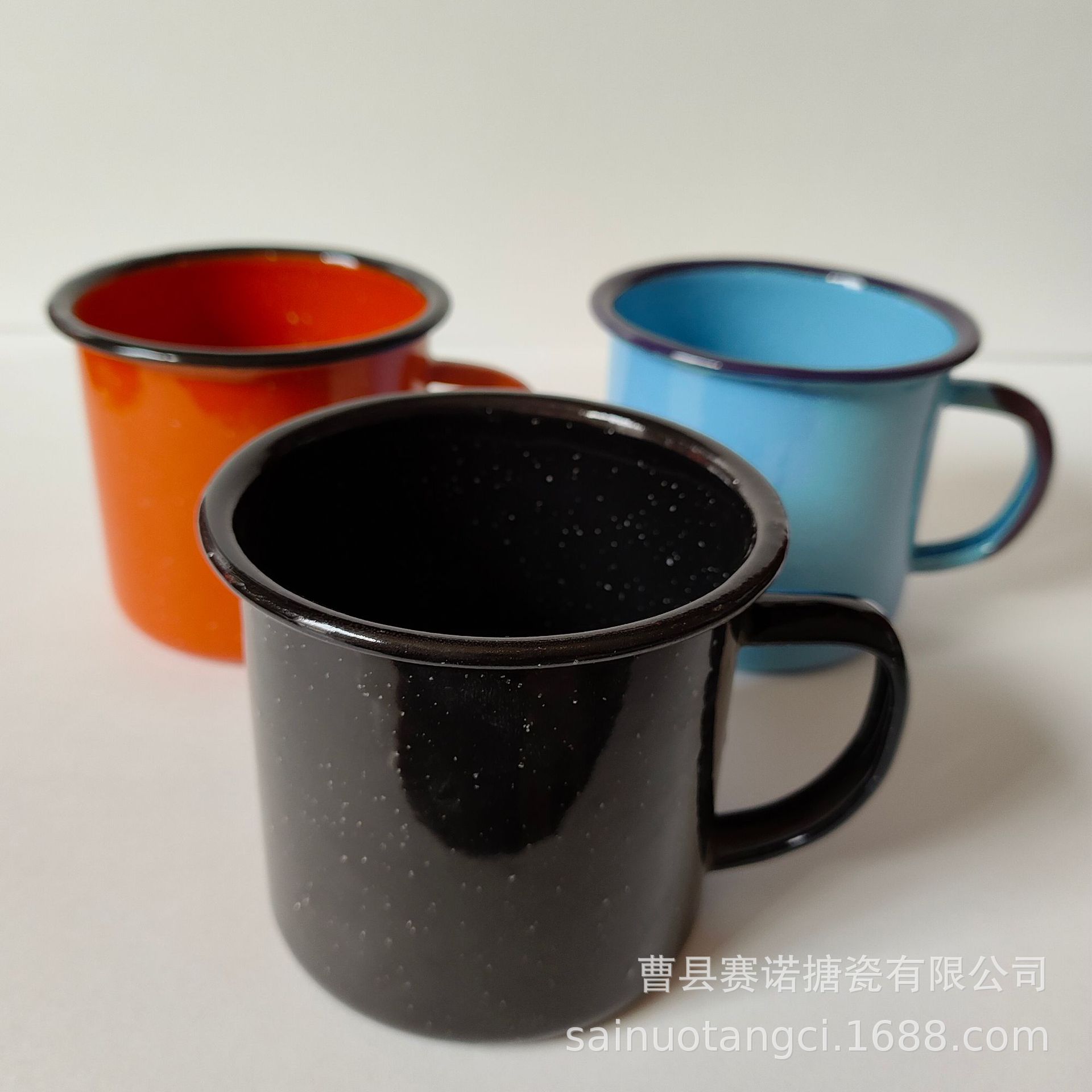 Thickened enamel water cup, retro enamel tea VAT, heat transfer mug, enamel cup, old-fashioned metal enamel portable cup Specification image