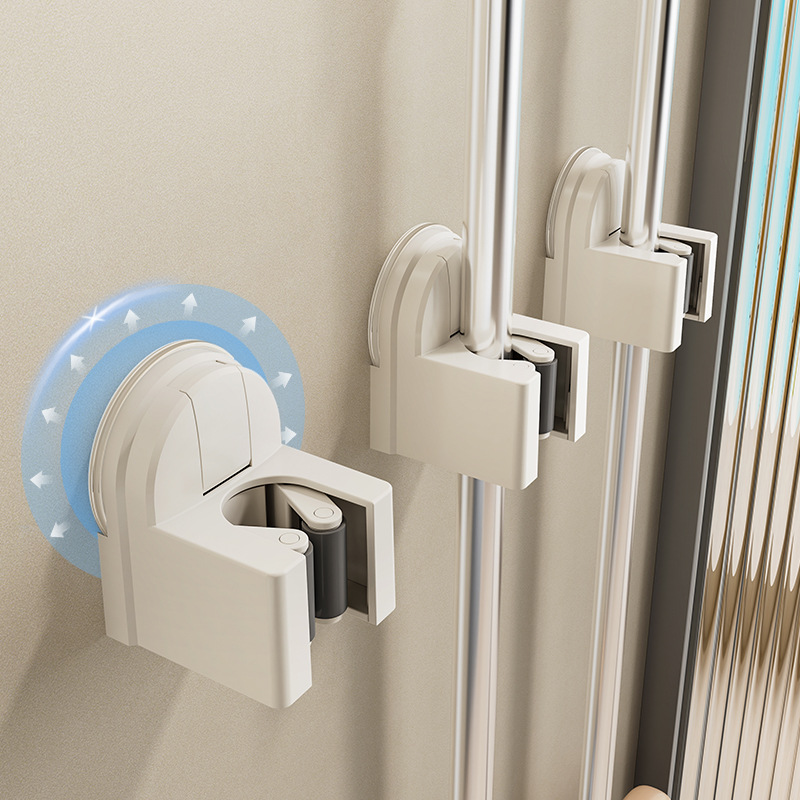 吸盘拖把架免打孔壁挂式扫把拖布夹挂钩固定架卫生间墙上收纳神器