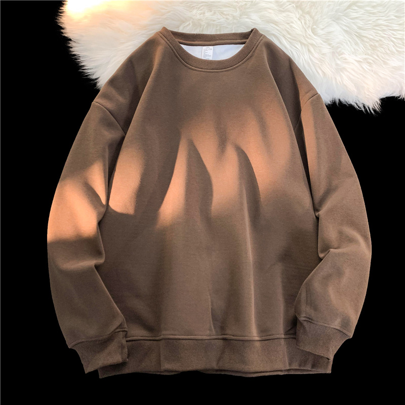 The new men's solid-color round-neck hoodie for the autumn and winter of 2023 for foreign trade is a fashionable, smooth, casual and loose pullover Application Scenario