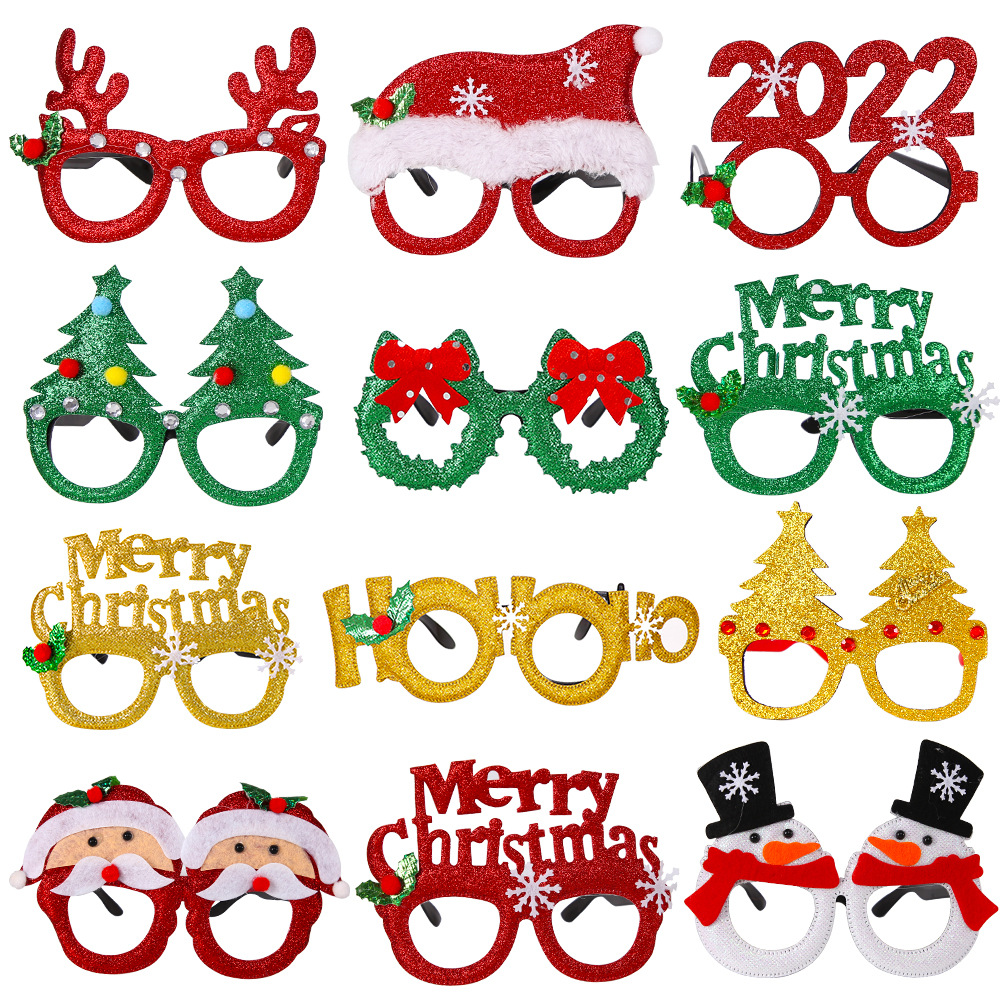Christmas Decorations Christmas Glasses Children's Party Decorations Christmas Products Snowman Antlers Glasses Frames Specification drawing