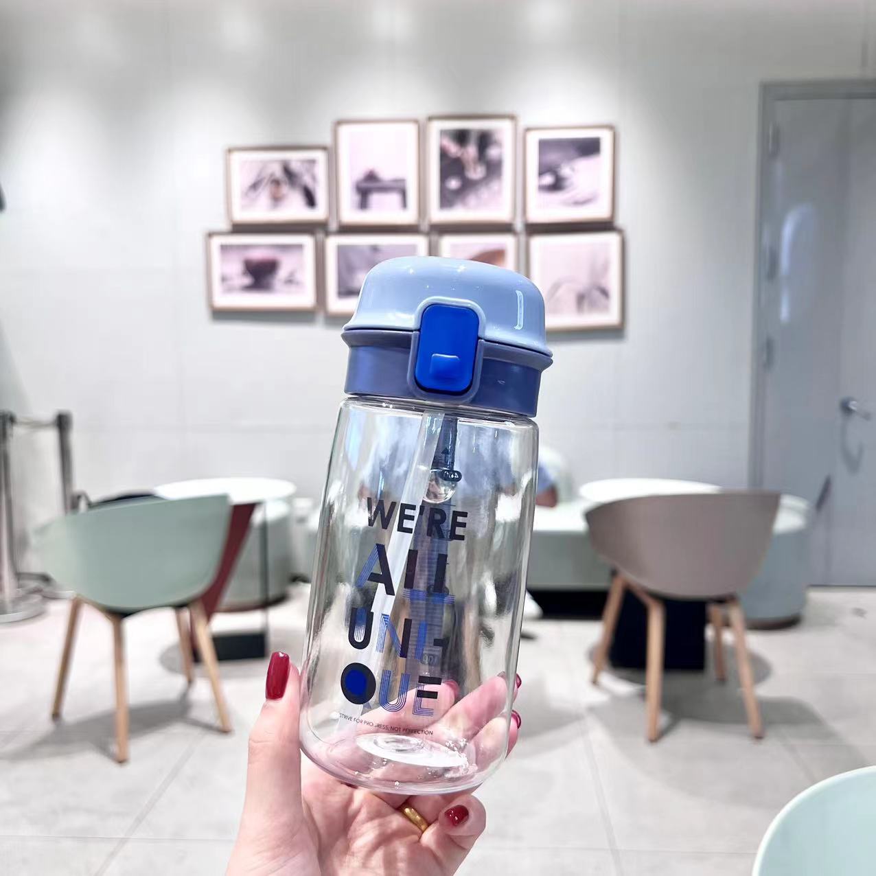 水杯学生夏季简约/保温杯儿童斜跨可爱/塑料吸管杯/杯子女夏季可爱/杯子儿童夏季可爱细节图