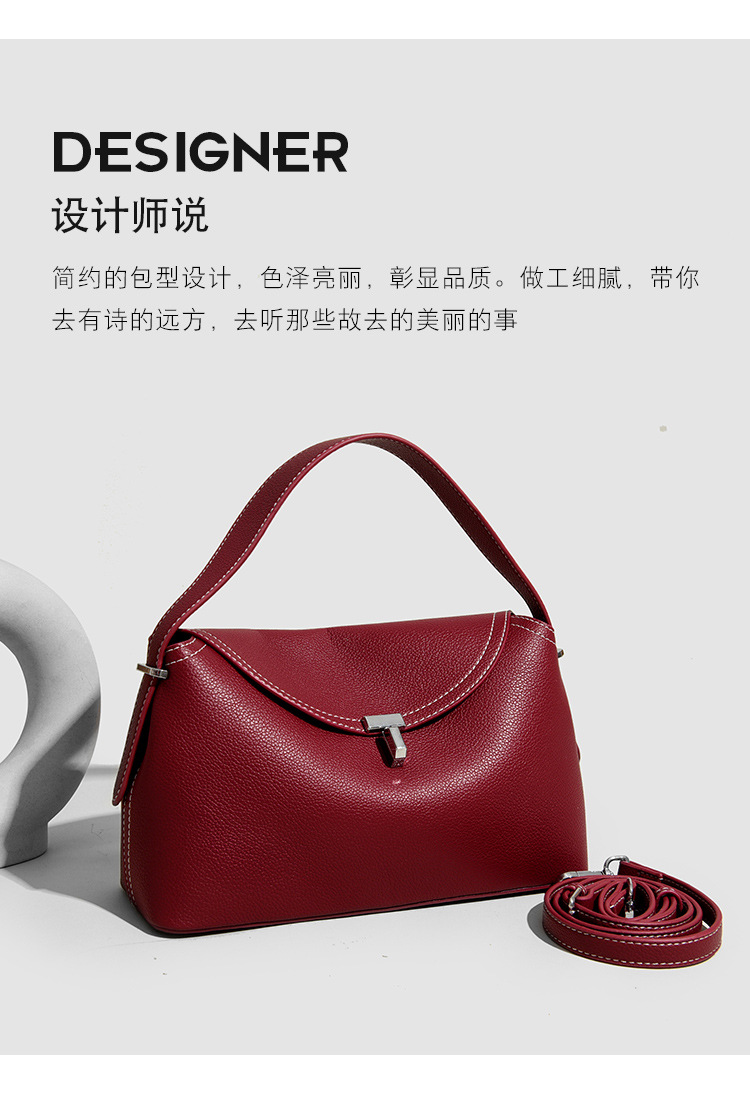 跨境手提包法式小众斜挎包复古简约手提枕头包大容量通勤包包女详情14