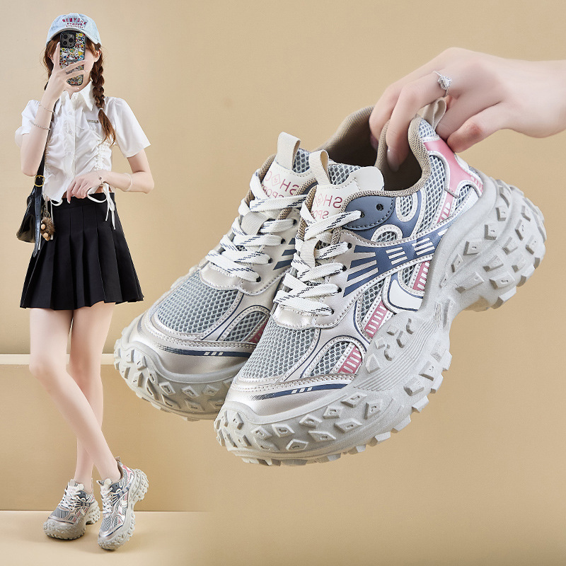 ins韩版新款老爹鞋女2024秋季学生跑步运动厚底增高休闲鞋BN8807