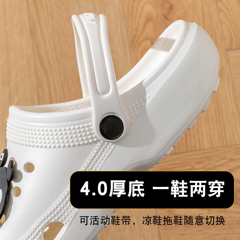 Cartoon Crocs Ladies Summer Step On The Shit Feeling To Wear 2024 New Cute Thick Soles Non-Slip Bao Toe Beach Shoes Men Application Scenario