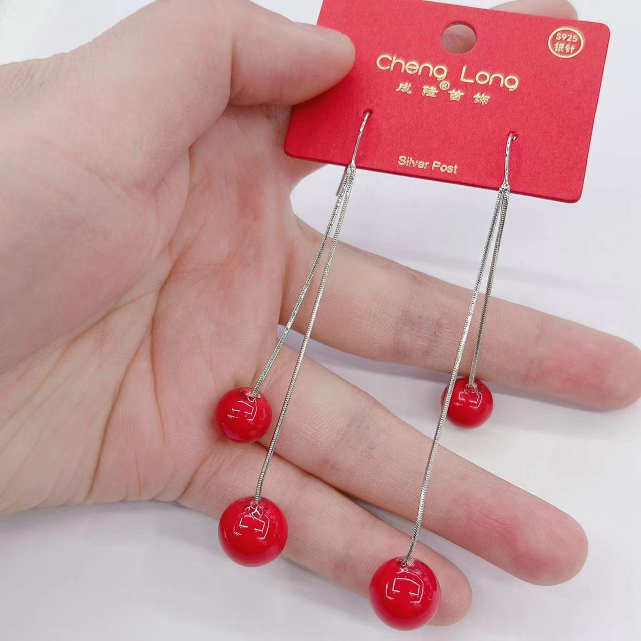 【 Silver Needle 】 National Trend Su Hong Pearl Silver Needle Elegant Women's Earrings, a popular bestseller in live-streaming by Internet celebrities, Platinum electroplated Application Scenario