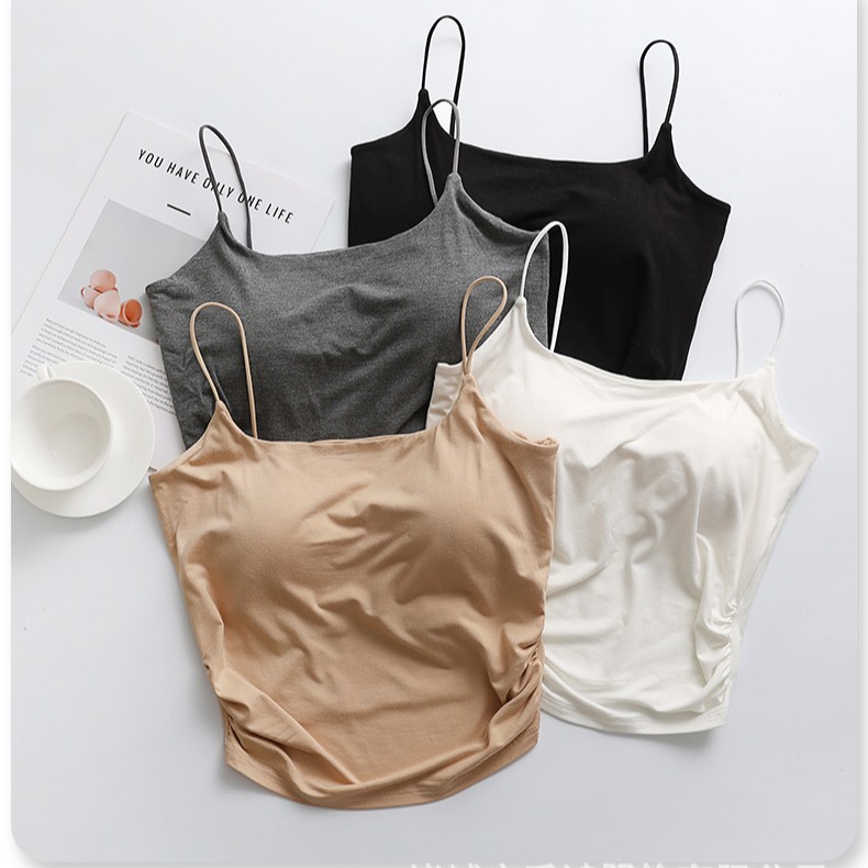 The new summer fixed modal vest is perfect for wearing as an inner layer and can be worn as an outer layer. It features a chest pad and is suitable for girls to gather and wear with a halter top details Picture