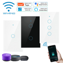 Smart American gauge switch Single firewire universal WiFi remote control tempered glass panel touch switch