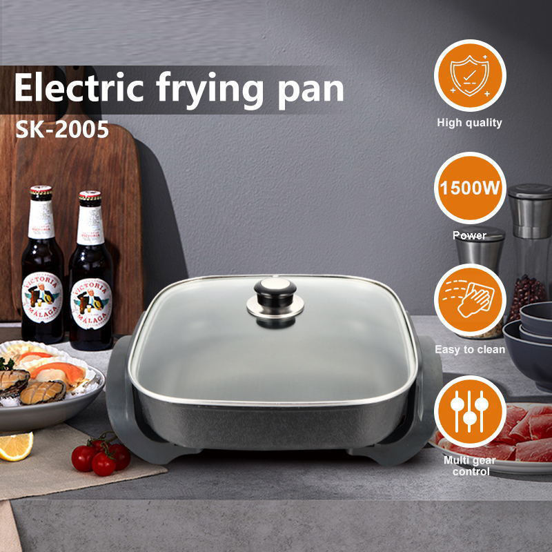 电火锅方锅烧烤一体锅跨境代发家用电热锅ELECTRIC FRYING PA