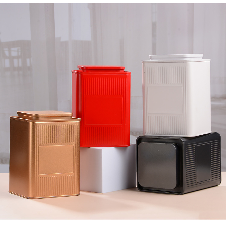 Wholesale tea cans, square cans, empty tin boxes, packaging cans, square empty cans, green tea, Fuding white tea, black tea tinplate cans pic 3