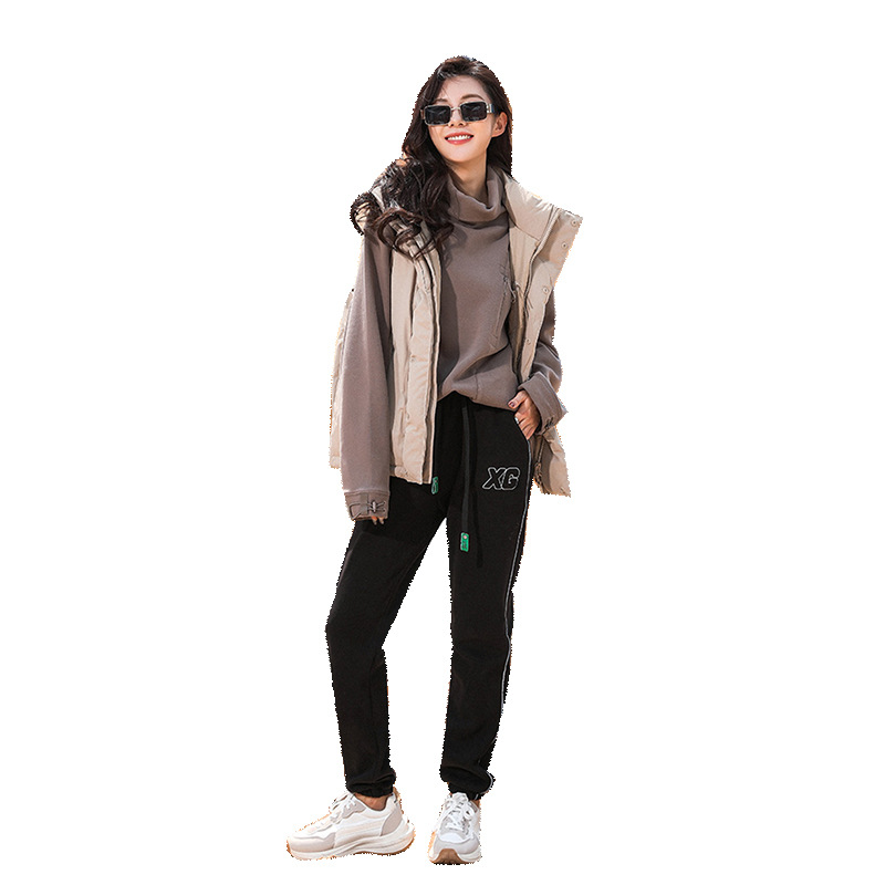 Wholesale of women's autumn and winter fleece and thickened sportswear pants, high-waisted and tight-fitting outdoor waterproof and windproof sweatpants for both men and women Item Picture