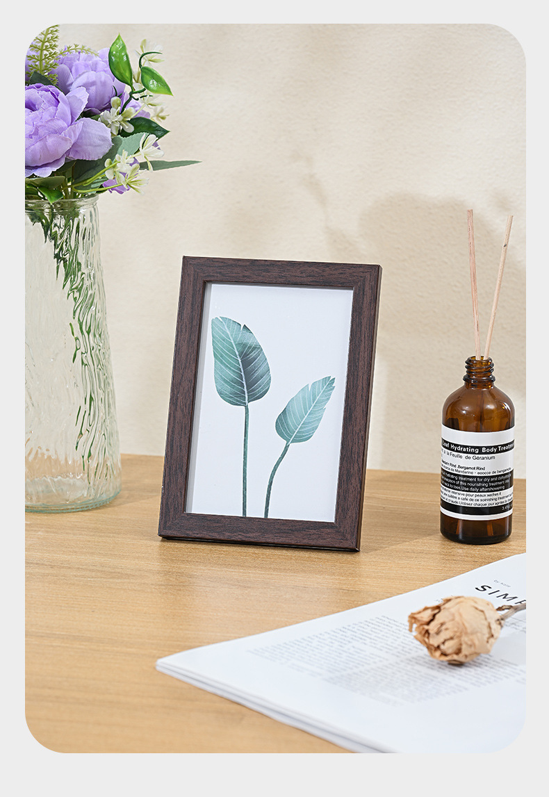 木质简约相框摆台画框挂墙5寸6寸7寸8寸10寸A4手工照片墙相框批发详情16