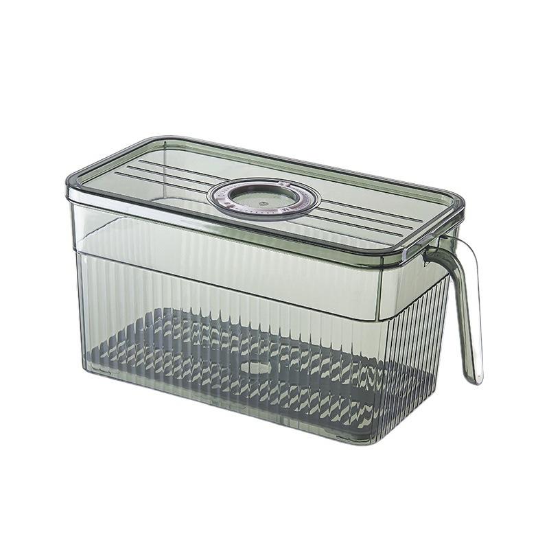 Refrigerator food preservation box with lid and handle, kitchen storage box, plastic PET large-capacity transparent storage box Item Picture