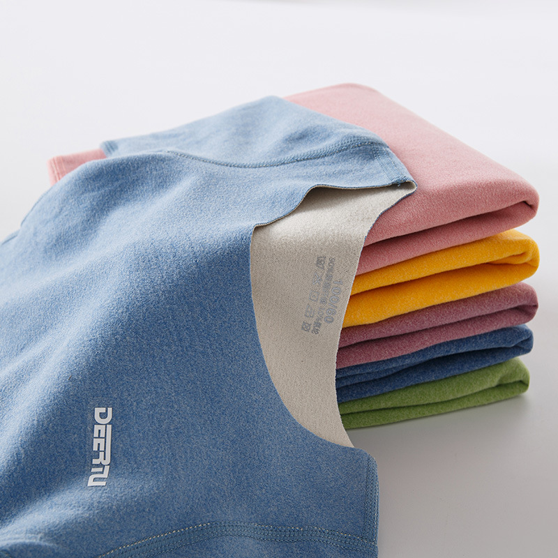 Autumn and winter AB double-sided brushed children's thermal underwear set, long Johns and long pants, soft and comfortable boneless base layer Item Picture