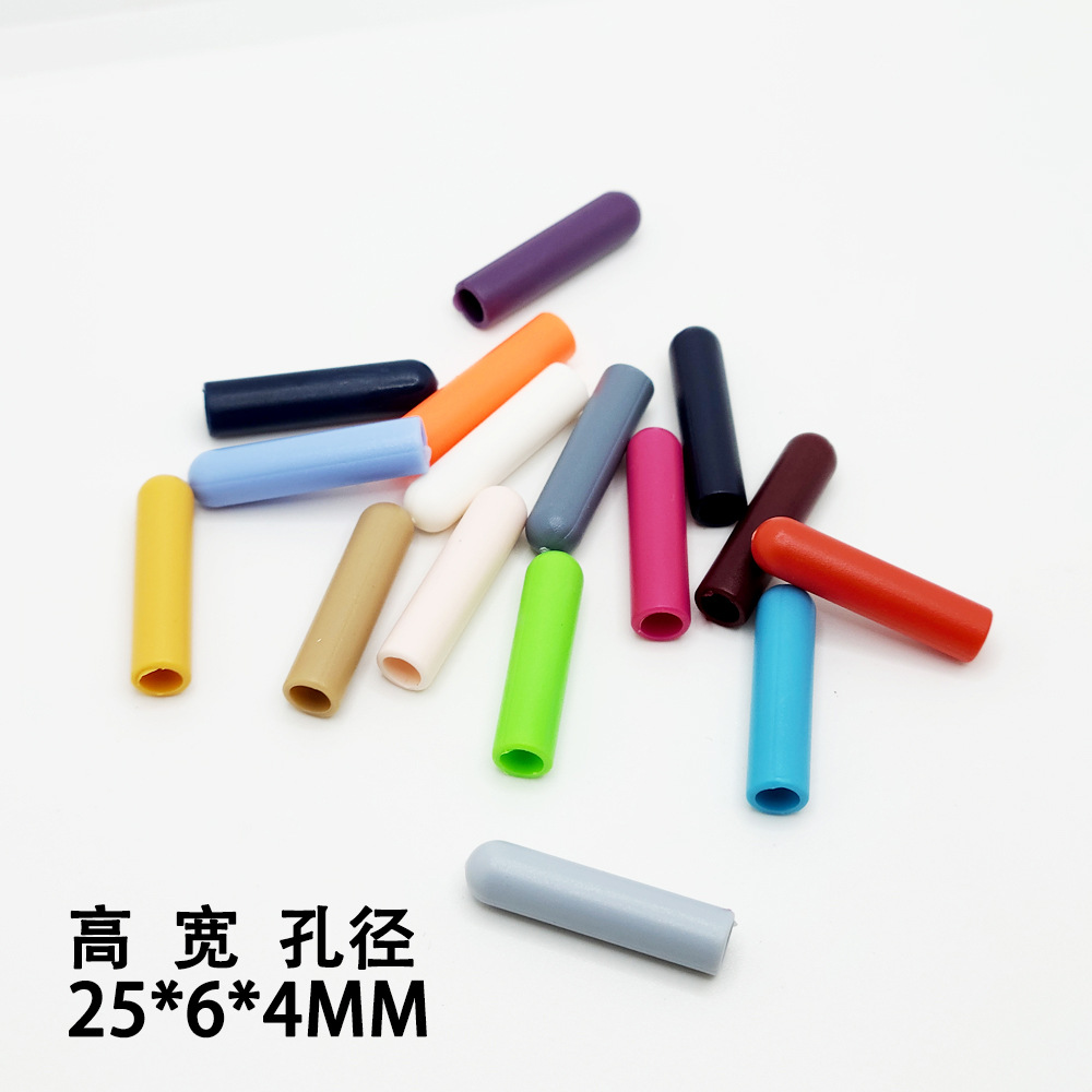 Factory direct sales of colored plastic bullet head cap rope, shoelace rope, tail rope, hoodie rope, strap and buckle Specification image