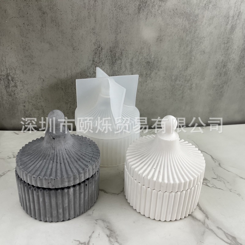 Vertical striped circular flowerpot, silicone mold, flowerpot storage box, silicone mold, flowerpot, gypsum epoxy resin mold