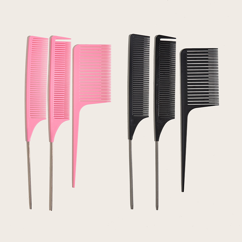 shanilak hair picking comb, hair cutting comb, steel needle tip tail comb, three-piece set, home styling hair picking and dyeing comb Item Picture