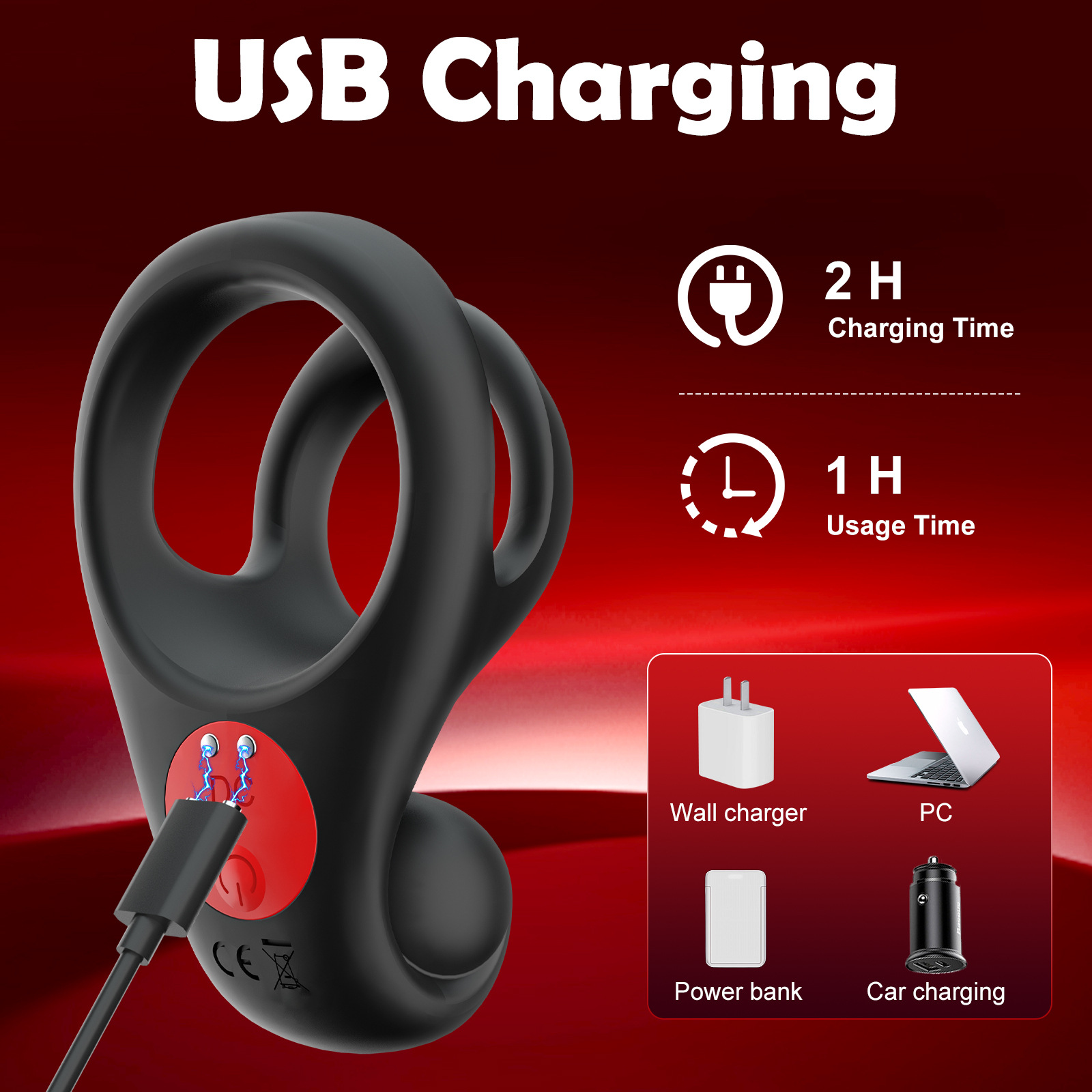 Amazon's new bestseller, a dual-ring vibration delay ring, a locking ring, a fun ring, and a blocking ring for men details Picture