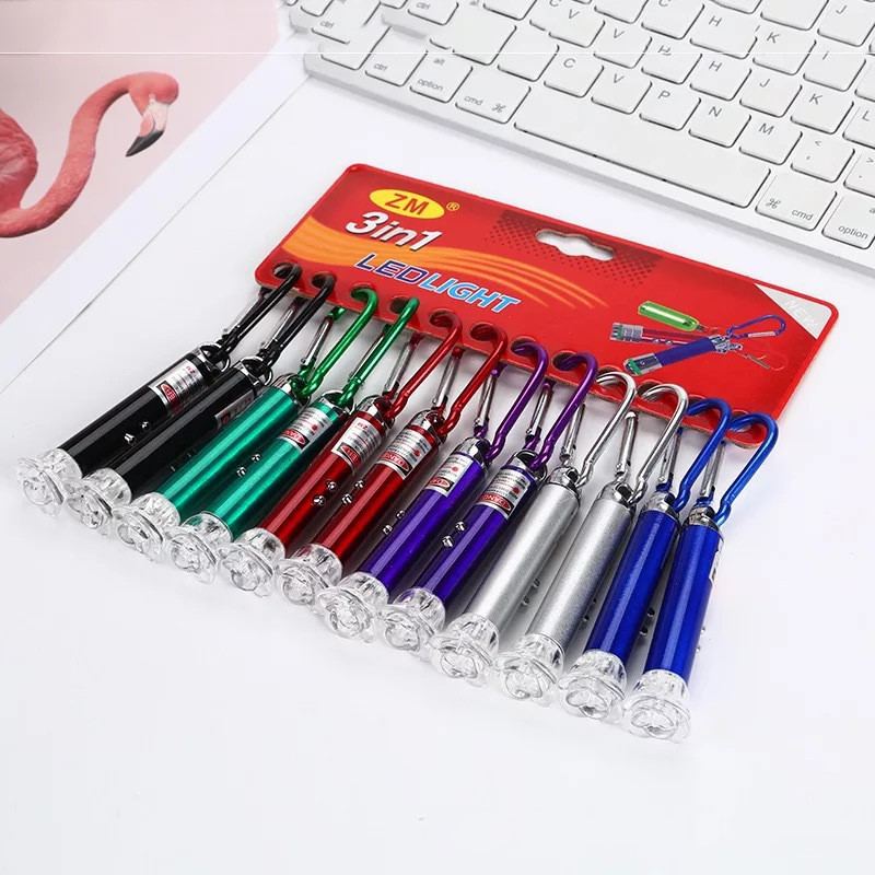 Wholesale of three-in-one infrared laser light, rose LED small flashlight, household and outdoor banknote detector, and cat toy details Picture