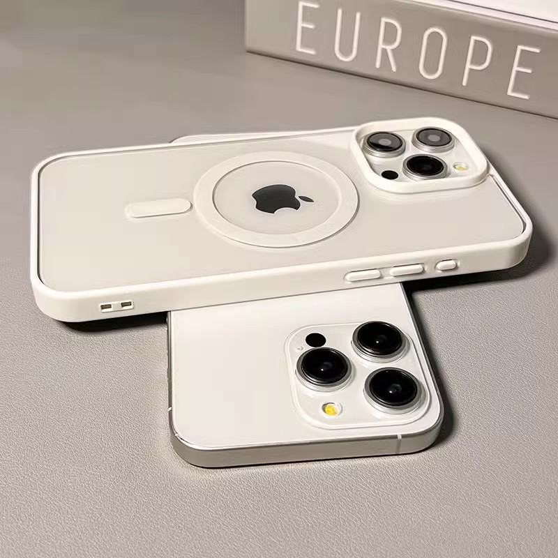 适用iPhone16透明磁吸手机壳苹果15亚克力全包防摔硅胶纯色保护套