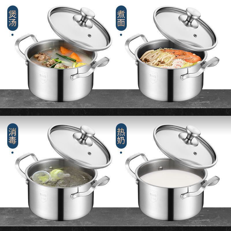 German 316 stainless steel soup pot, thickened household steamer, porridge cooking pot, stew pot, double-ear gas stove, induction cooker Application Scenario