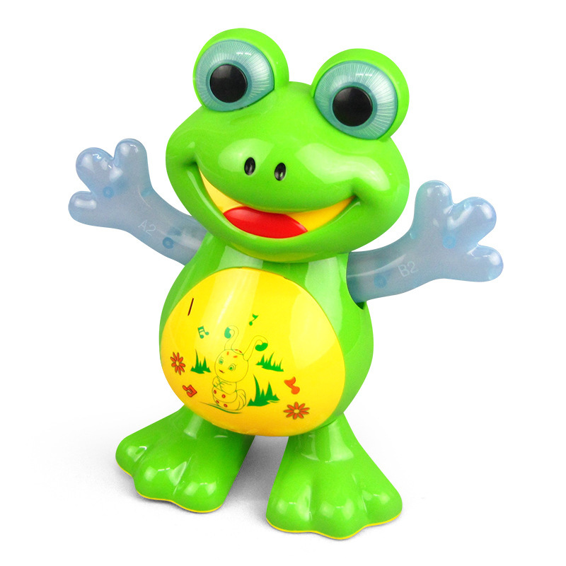 Electric light music dance swing little frog Park night market stalls children's toys foreign trade factory direct sales Specification drawing