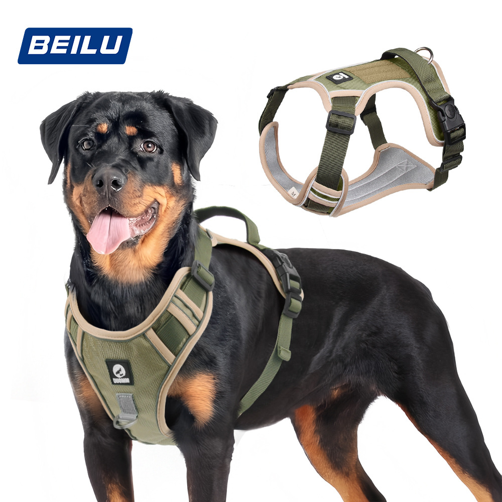 跨境狗狗牵引绳防爆冲大狗胸背带反光大型犬狗绳背心式户外遛狗绳
