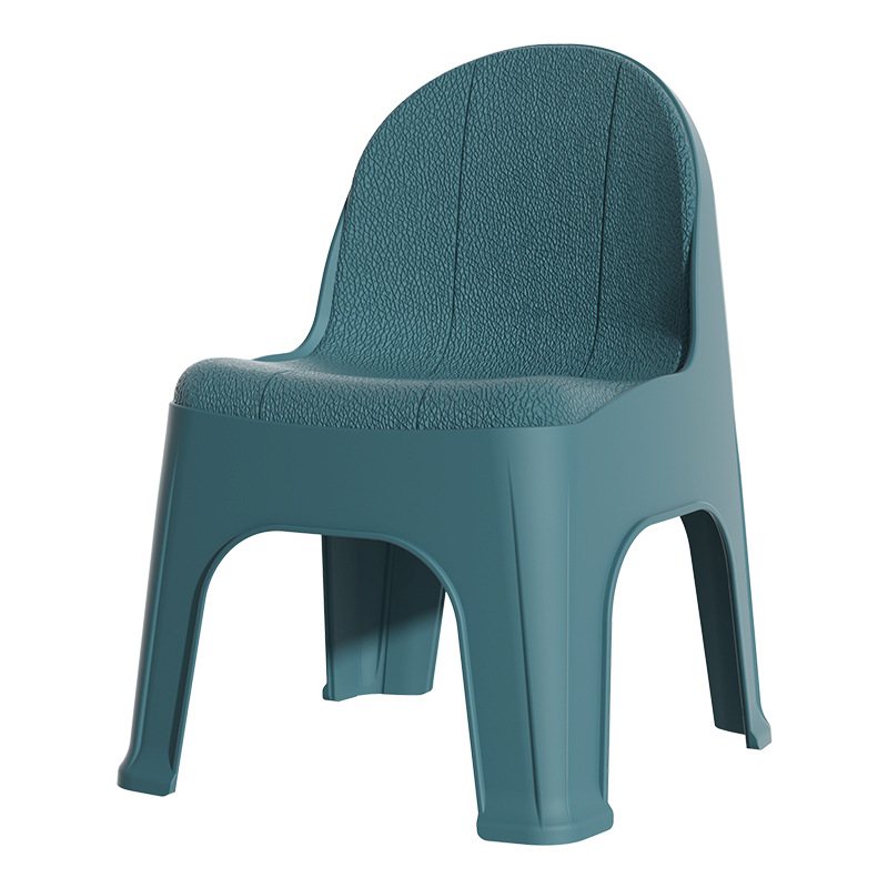 Backrest chair stool plastic modern simple thick imitation leather high-end living room restaurant adults and children can be stacked wholesale Item Picture