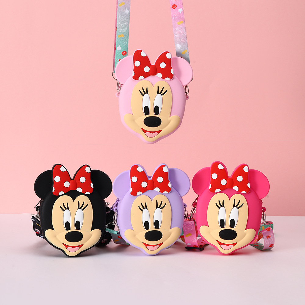 2024年新款儿童可爱卡通角色硅胶单肩斜挎零钱包女孩化妆品收纳包