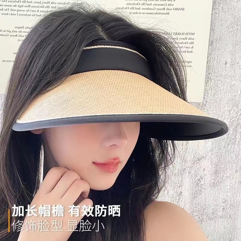 Sun Hat Children's Summer Straw Empty Hat Uv Shielding Face Large Eaves Sunscreen Hat Hard Top Riding Sun Hat Application Scenario