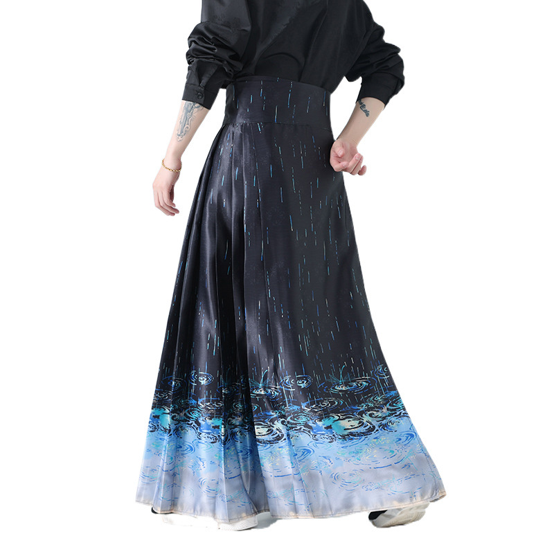 New Chinese-style men's horse face skirt with a high-end design sense, niche daily improvement, Ming Dynasty Hanfu 2024 new style Item Picture