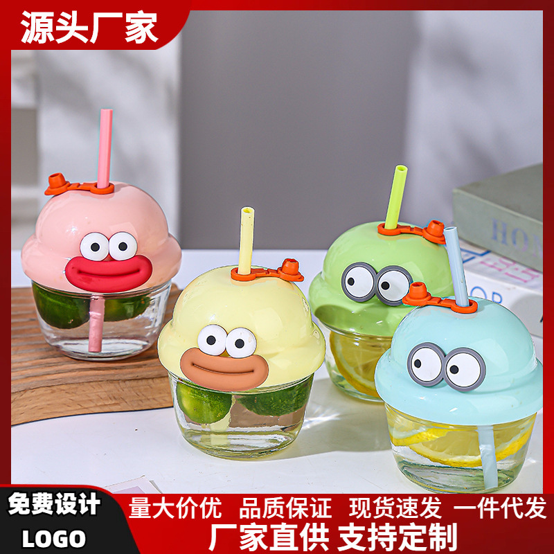 Summer Dun Dun Water cups, children's coffee and beverage glass cups, welfare and promotional small gift cups, printed logo wholesale